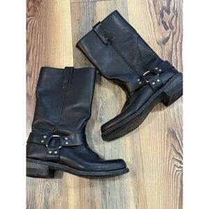 Guide Gear 10.5D Black Leather Motorcycle Boots With Metal Ring